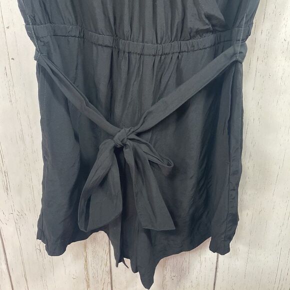 Loft Womens Black Beachy Short Sleeve Tie Romper - Picture 6 of 14